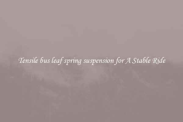 Tensile bus leaf spring suspension for A Stable Ride