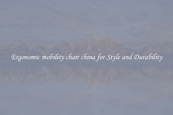 Ergonomic mobility chair china for Style and Durability