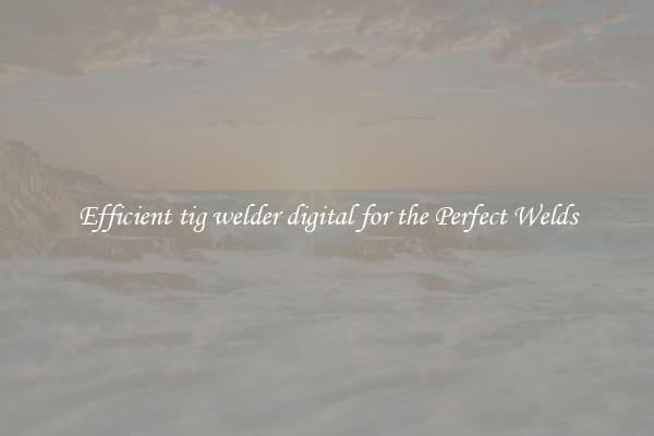 Efficient tig welder digital for the Perfect Welds