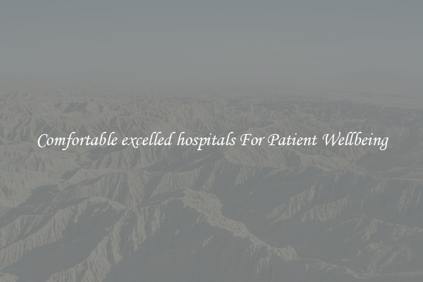 Comfortable excelled hospitals For Patient Wellbeing