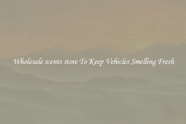 Wholesale scents store To Keep Vehicles Smelling Fresh