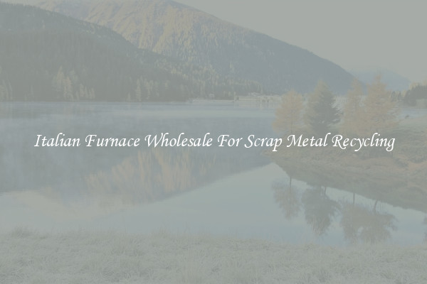 Italian Furnace Wholesale For Scrap Metal Recycling